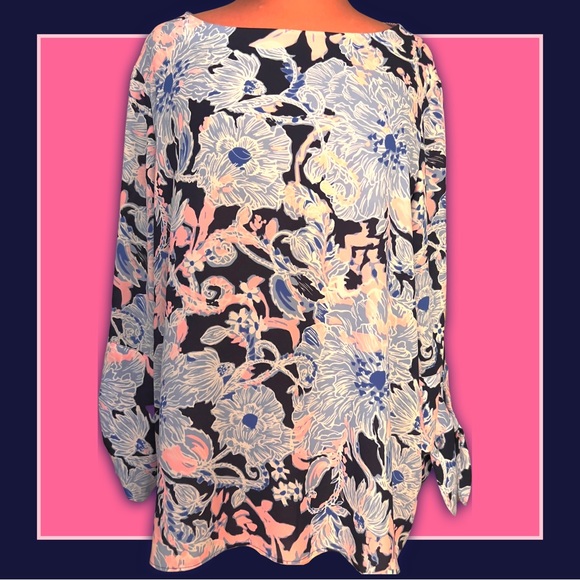 🌼NWT Lilly Pulitzer 3/4 Sleeve Blouse Top with Bow Detail Sz XL - Picture 6 of 14